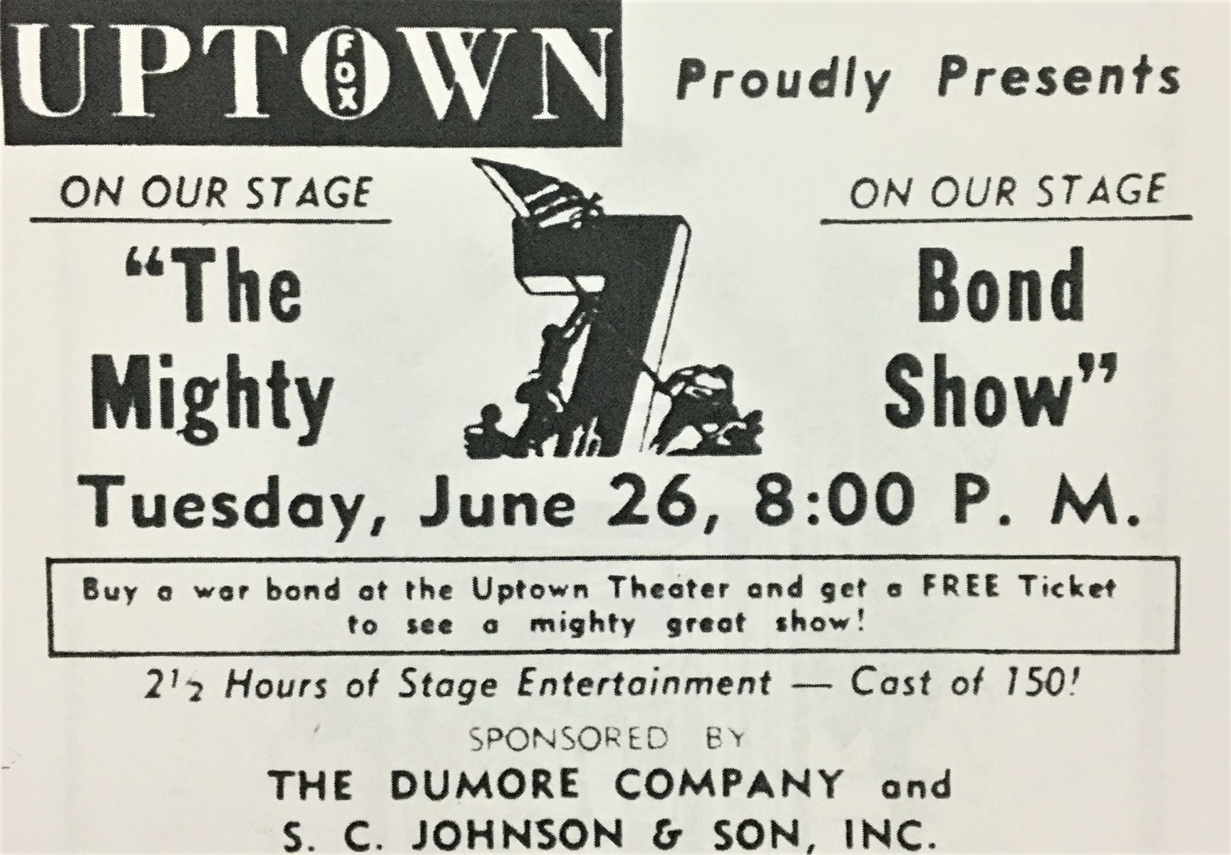 Fox Uptown Theater - 1945 War Bond Show advertisement